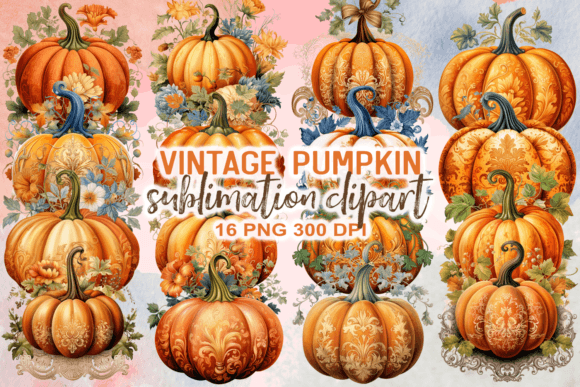 Download Vintage Pumpkin Sublimation Clipart - Pumpkin Collection