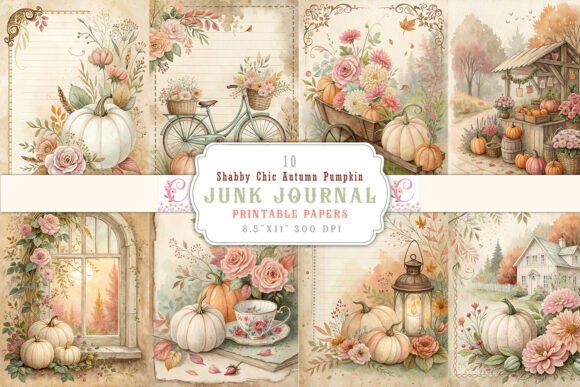 Download Shabby Chic Autumn Pumpkin Junk Journal - Pumpkin Collection