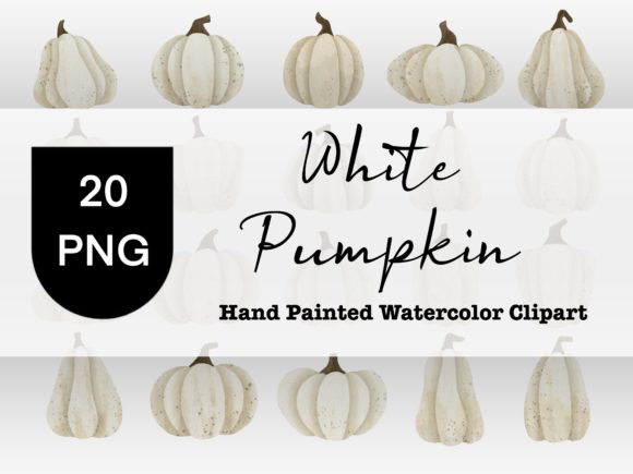 Download White Pumpkin Watercolor Clipart - Pumpkin Collection