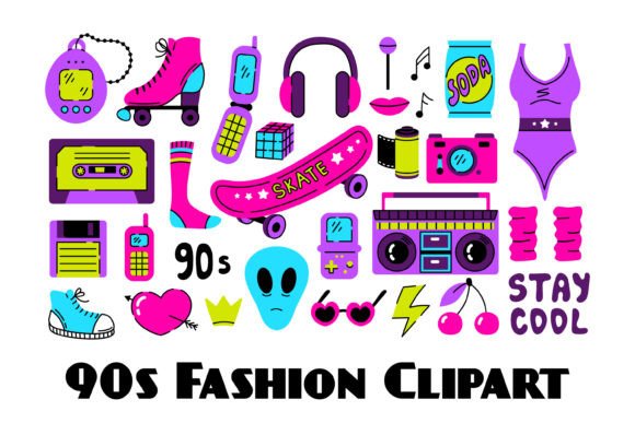 Download 90s Fashion Clipart - 90s Collection