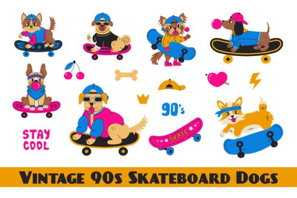 Download Vintage 90s Skateboard Dogs - 90s Collection
