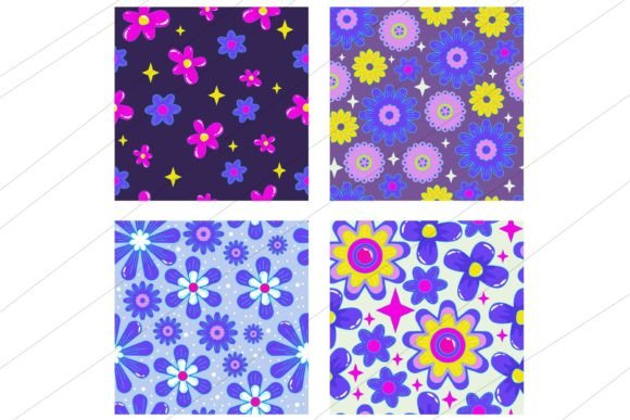 Download Flower Power Retro 1990s Seamless Patter - 90s Collection