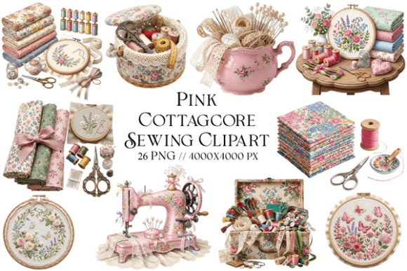Download Pink Cottagecore Sewing Clipart - Premium Resources