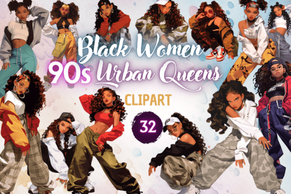 Download 90s Urban Black Women - Clipart - 90s Collection